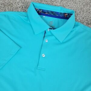 Scales Mens XL Solid Blue Performance Stretch Golf Polo Short Sleeve